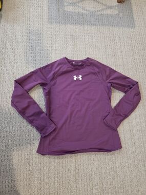 Under Armour ColdGear Fitted Long Sleeve Shirt - Purple Size Large